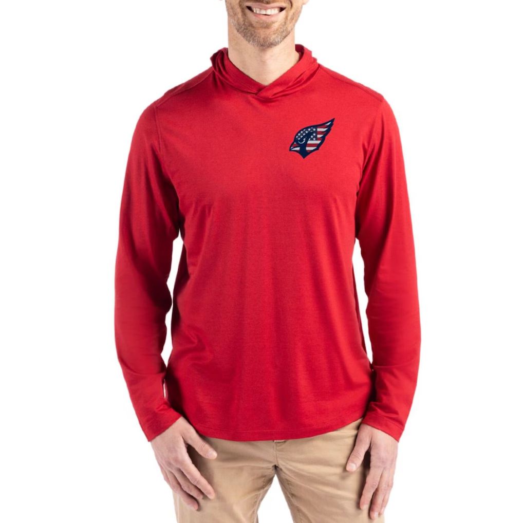 Men 2026 NFL Arizona Cardinals Hooded long sleeved T-shirt red 001